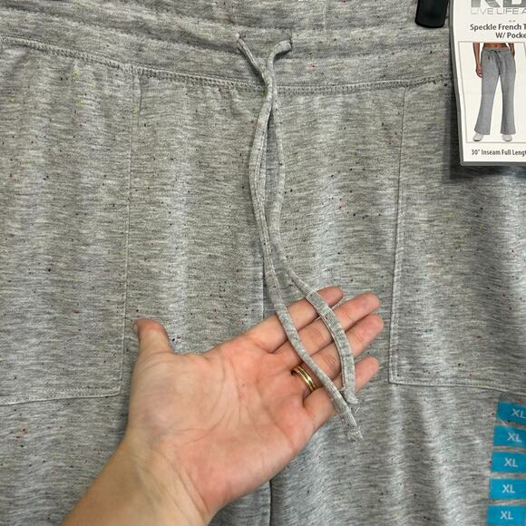 RBX Speckle French Terry Pant NWT Women's Sz XL Grey Heather Athleisure Comfort - Picture 4 of 5